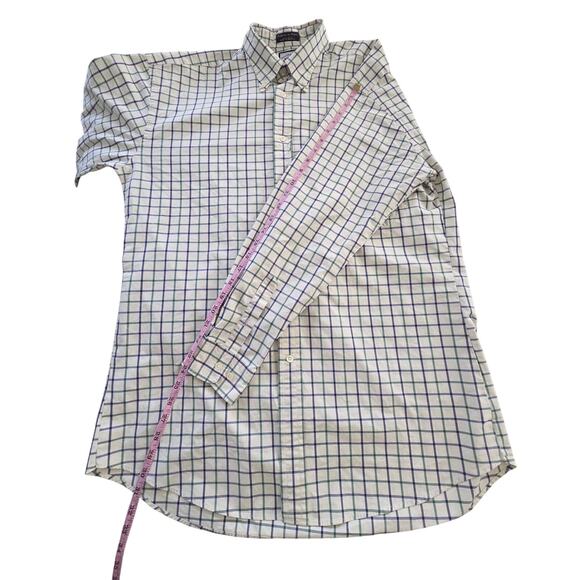 Faconnable XL Blue Green Plaid Shirt 100% Cotton Designer Albert Goldberg - Picture 7 of 9